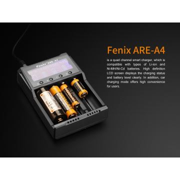 Fenix FENAREA4 - Batteriladdare 4xLi-ion/AAA/AA/C 5V