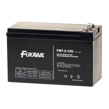 FUKAWA FW 7.2-12 F1U - Blyackumulator 12V/7.2Ah/faston 4.7  mm