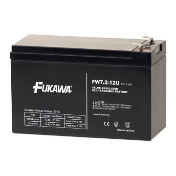 FUKAWA FW 7.2-12 F2U - Blyackumulator 12V/7.2Ah/faston 6.3 mm