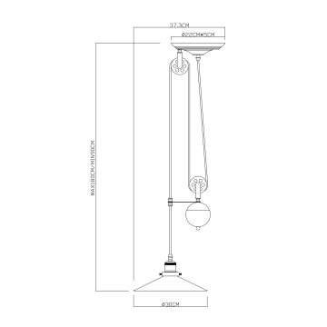 Globo - Ljuskrona med textilsladd 1xE27/60W/230V