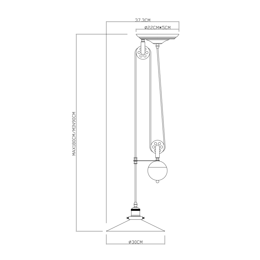 Globo - Ljuskrona med textilsladd 1xE27/60W/230V