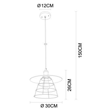 Globo - Ljuskrona med upphängningsrem 1xE27/60W/230V