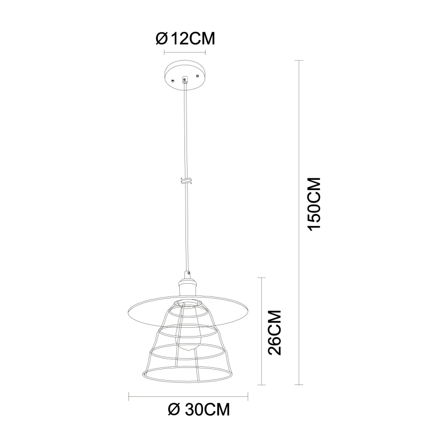 Globo - Ljuskrona med upphängningsrem 1xE27/60W/230V