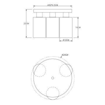 Globo - Taklampa 3xE27/60W/230V