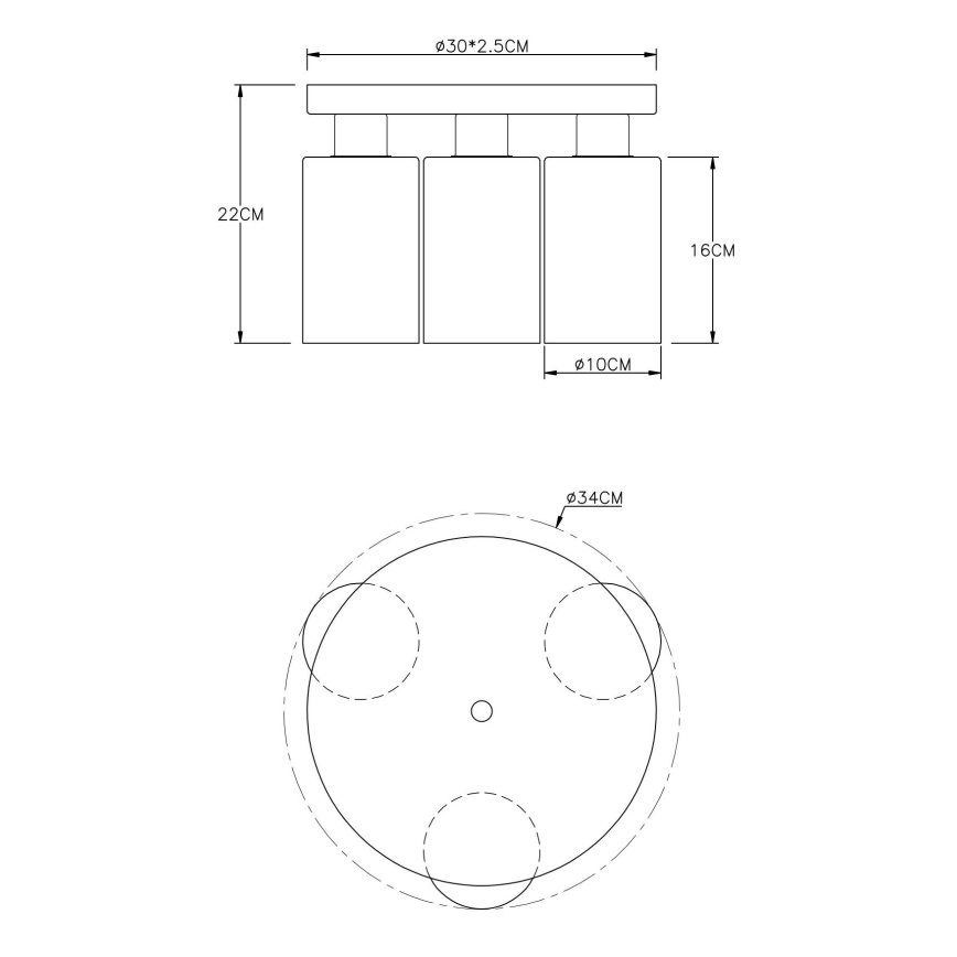 Globo - Taklampa 3xE27/60W/230V