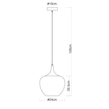 Globo - Ljuskrona med textilsladd 1xE27/60W/230V vit/brun