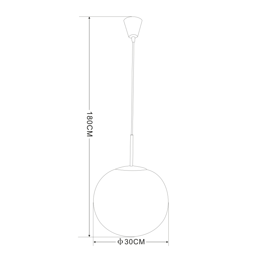 Globo - Ljuskrona med upphängningsrem 1xE27/60W/230V diameter 30 cm