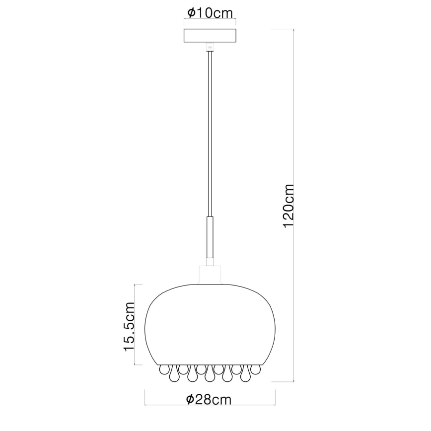 Globo - Ljuskrona med textilsladd 1xE27/9W/230V diameter 28 cm