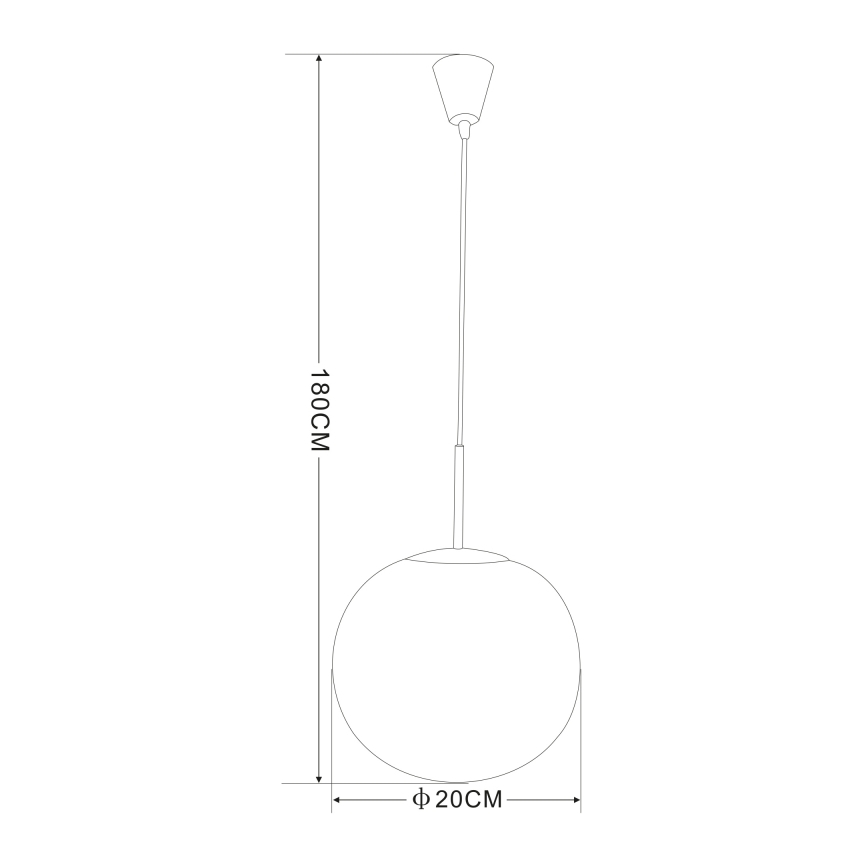 Globo - Ljuskrona med upphängningsrem 1xE27/60W/230V diameter 20 cm