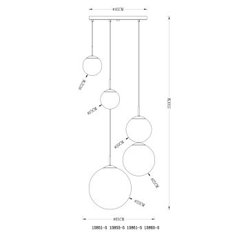 Globo - Ljuskrona med textilsladd 5xE27/60W/230V diameter 65 cm