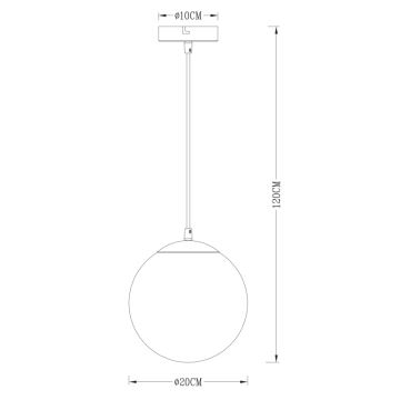 Globo - Ljuskrona med textilsladd 1xE27/40W/230V diameter 20 cm