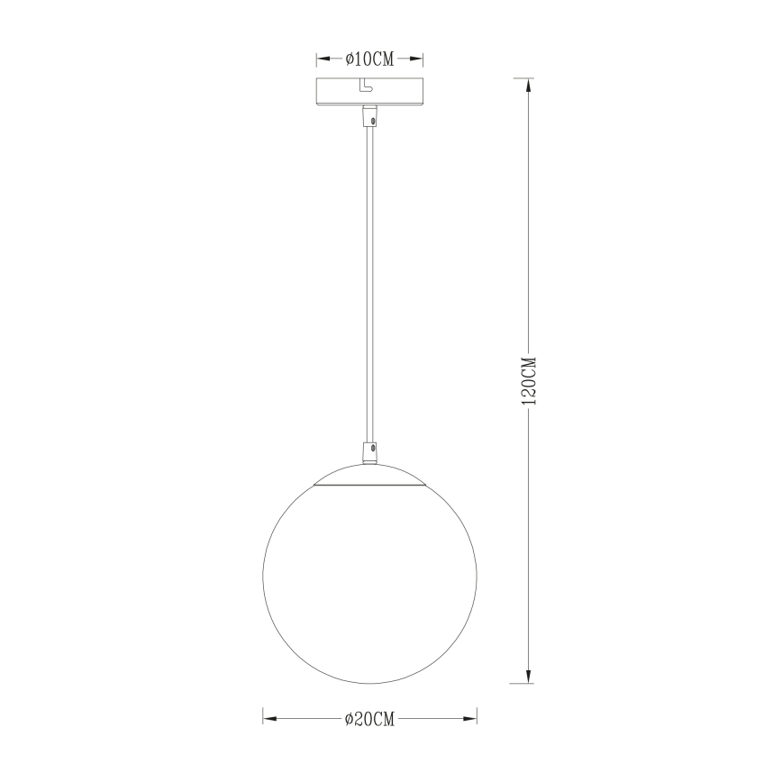 Globo - Ljuskrona med textilsladd 1xE27/40W/230V diameter 20 cm