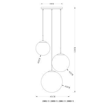 Globo - Ljuskrona med textilsladd 3xE27/40W/230V diameter 51 cm