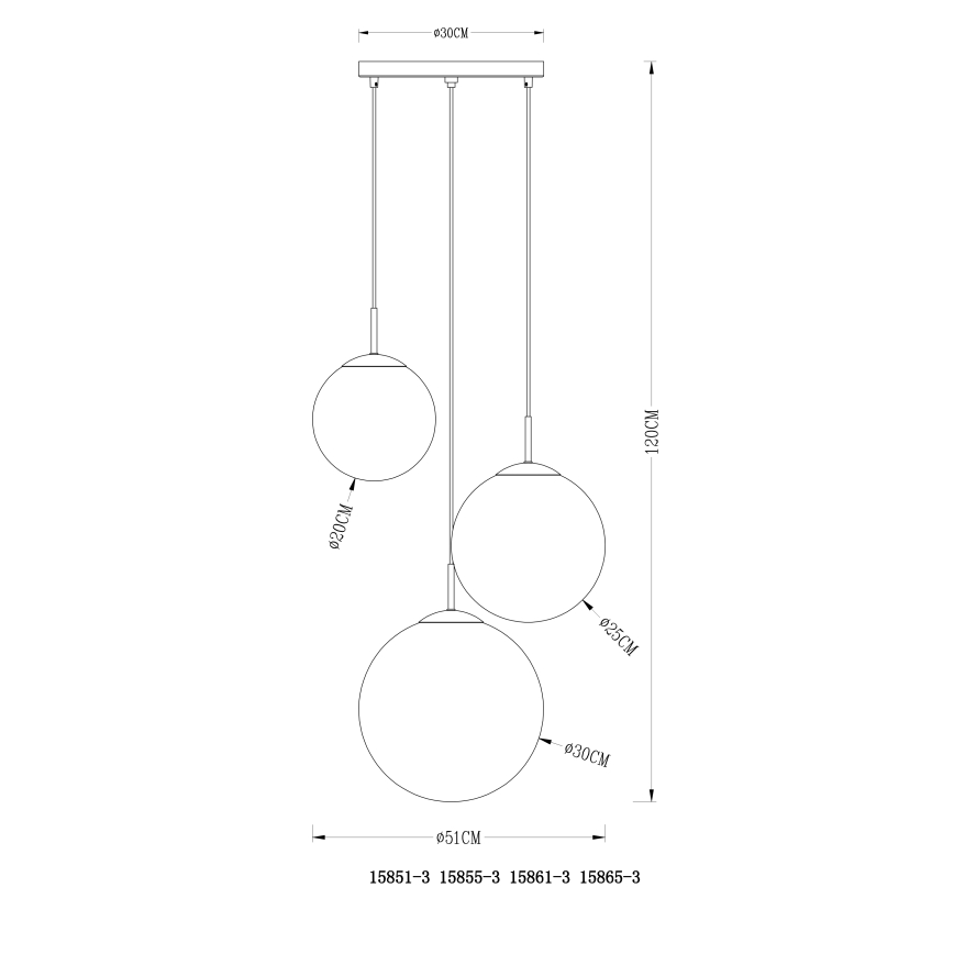 Globo - Ljuskrona med textilsladd 3xE27/40W/230V diameter 51 cm