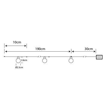 Globo - LED julkedja 20xLED/2xAA 2,2m varm vit