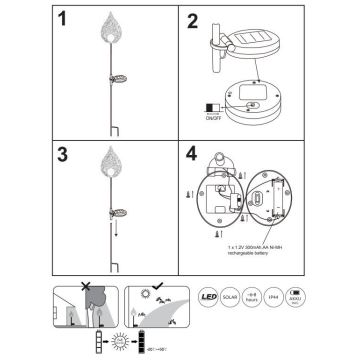 Globo - LED solcellsbelysning LED/0,06W/3,2V 300mAh IP44