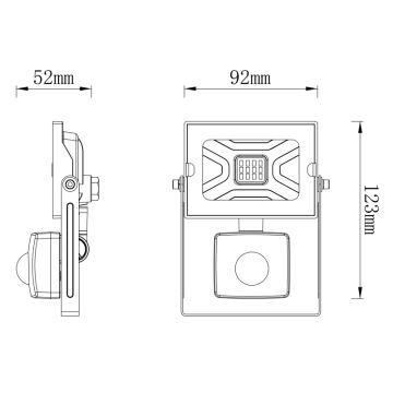 Globo 34247WS - LED Strålkastare med sensor HELGA LED/10W/230V IP44