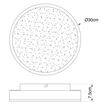 Globo - LED taklampa LED/24W/230V diameter 30 cm svart