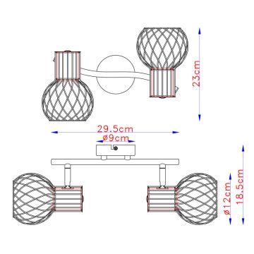 Globo 54013-2 - Spotlight ARGUSTO 2xE27/40W/230V