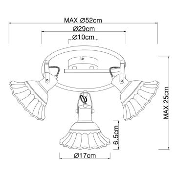 Globo 54050-3 - Spotlight JOWITA 3xE27/40W/230V