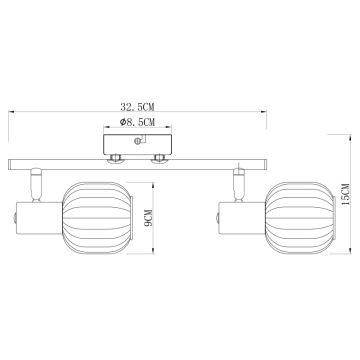 Globo 54801-2 - Spotlight AKIN 2xE14/40W/230V