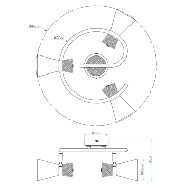 Globo 54807-3 - Spotlight AERON 3xE14/25W/230V