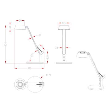 Globo - LED ljusreglerad bordslampa touch LED/8W/230V 3000/4000/6500K