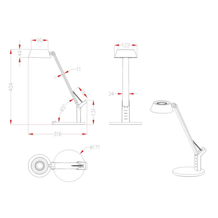 Globo - LED ljusreglerad bordslampa touch LED/8W/230V 3000/4000/6500K