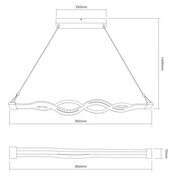 Globo 67109-30 - Dimbar LED-lampakrona med snöre PILLA 1xLED/30W/230V + Fjärrkontroll