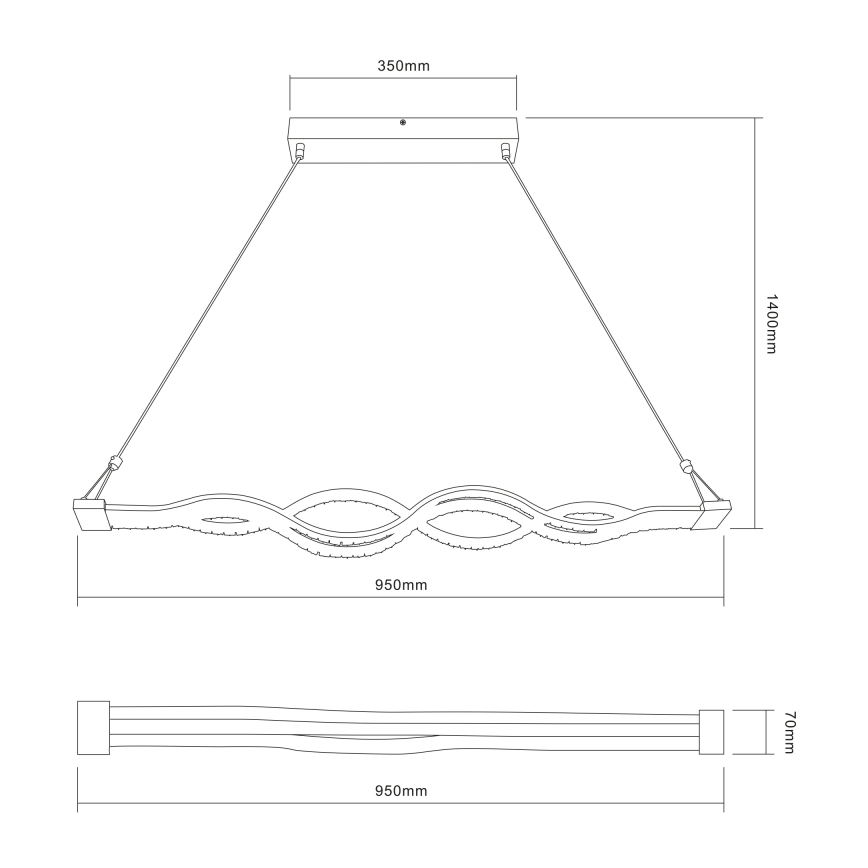 Globo 67109-30 - Dimbar LED-lampakrona med snöre PILLA 1xLED/30W/230V + Fjärrkontroll