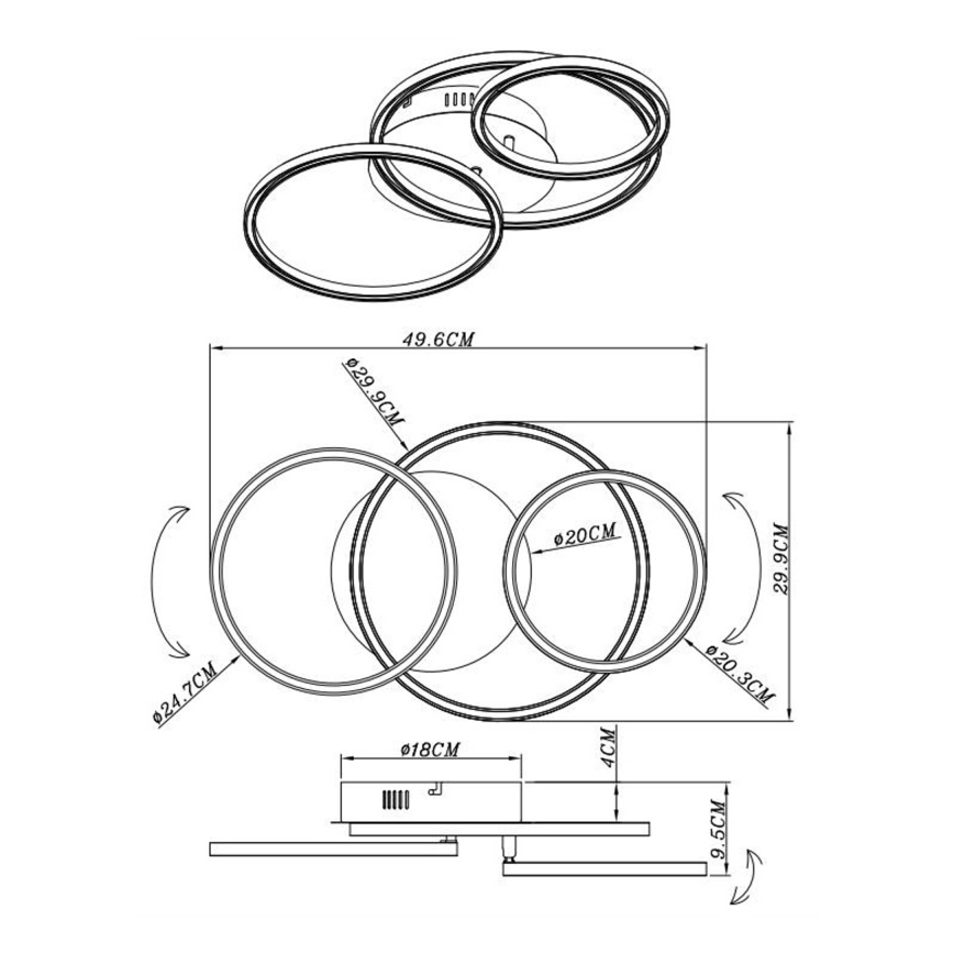 Globo - LED taklampa LED/30W/230V