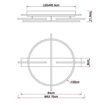 Globo - LED taklampa LED/44W/230V