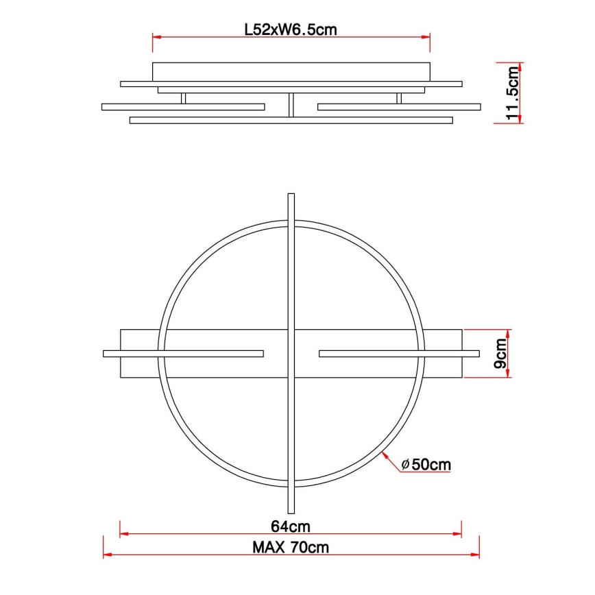 Globo - LED taklampa LED/44W/230V