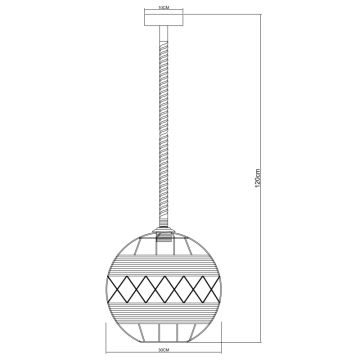 Globo 69029H1 - Ljuskrona med snöre ULLEU 1xE27/60W/230V