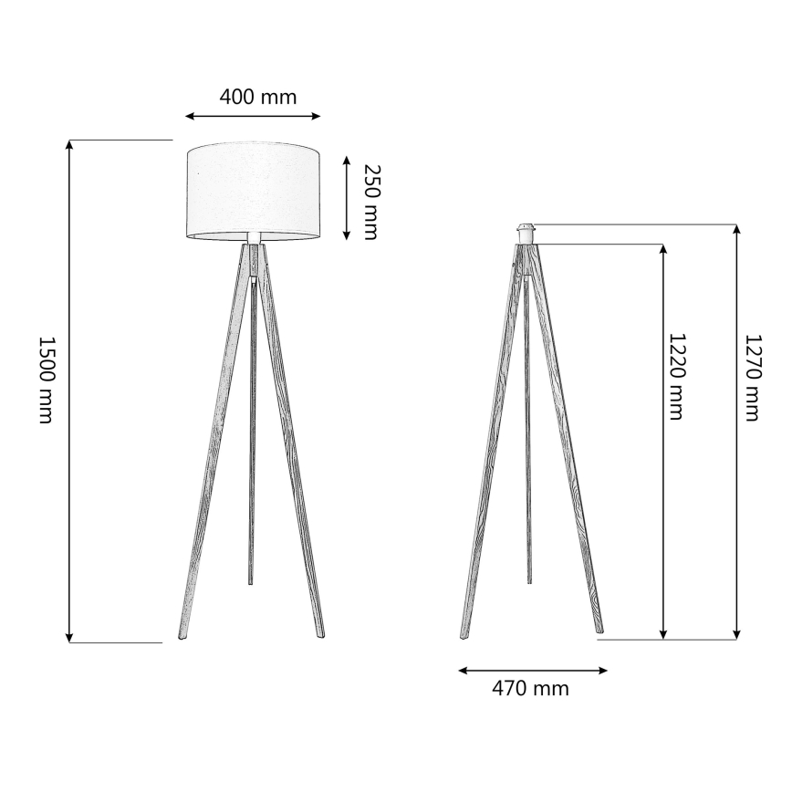 Golv lampa ALBA 1xE27/60W/230V grädde/tall