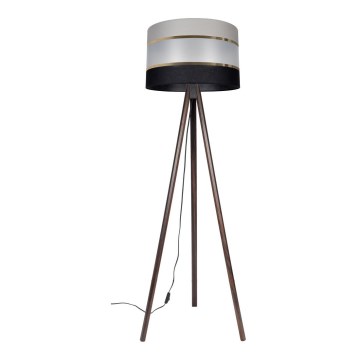 Golvlampa CORAL 1xE27/60W/230V wenge/svart/grå/guld