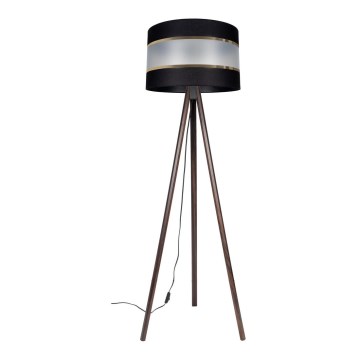 Golvlampa CORAL 1xE27/60W/230V wenge/svart/guld