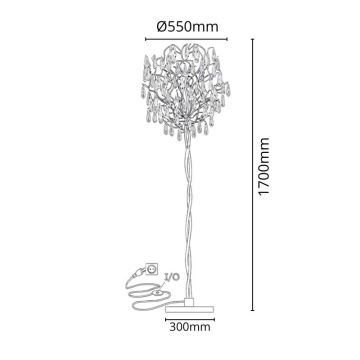 Golvlampa i kristall 5xG9/40W/230V guld