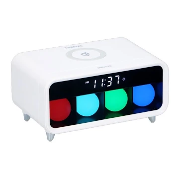 Grundig - LED Dimbar nattlampa med an väckarklocka och trådlös laddning LED/5W/230V
