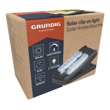 Grundig - LED Solcellsbelysning med en sensor CLIP-ON LED/4W/3,7V IP44