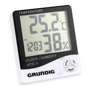 Grundig - Väderstation med väckarklocka 1xAAA