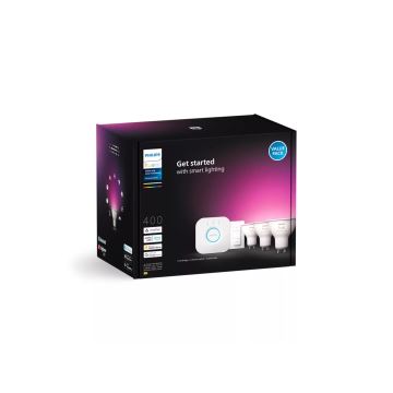 Grundläggande set Philips Hue WHITE AND COLOR AMBIANCE 3xGU10/4,2W/230V 2000-6500K + enhet för anslutning