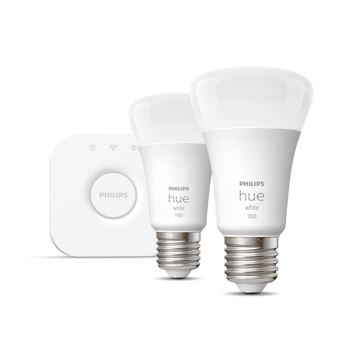 Grundläggande uppsättning  Philips Hue WHITE 2xE27/9,5W 2700K + en enhet för att ansluta