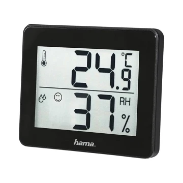 Hama - Indoor thermometer med en humidity meter 1xCR2025 svart