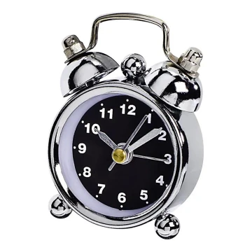 Hama - Mini alarm clock 1xLR44/LR1130 krom/svart