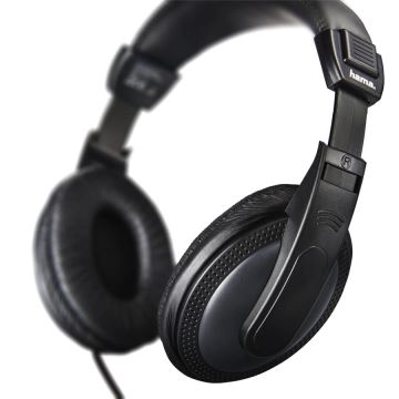 Hama - Wired headphones med 6m kabel svart