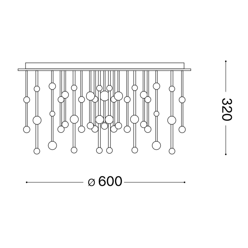 Ideal Lux - Dimbar LED ytmonterad ljuskrona ARMONY LED/61W/230V diameter 60 cm