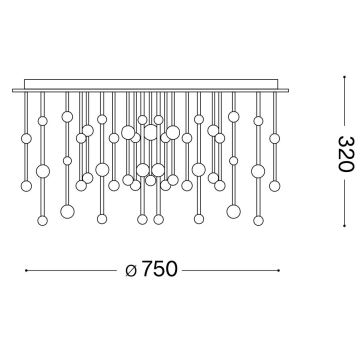 Ideal Lux - Dimbar LED ytmonterad ljuskrona ARMONY LED/77W/230V diameter 75 cm