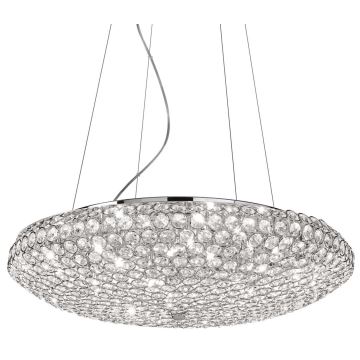 Ideal Lux - Kristallkrona med textilsladd KING 12xG9/40W/230V diameter 65 cm krom