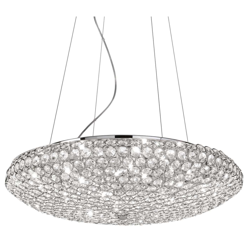 Ideal Lux - Kristallkrona med textilsladd KING 12xG9/40W/230V diameter 65 cm krom